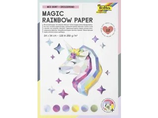 Regenboogpapier en karton Folia 24x34cm 120gr en 250gr 12 vel 6 tinten - 2