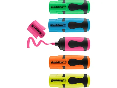 Markeerstift edding 7 mini 1-3mm assorti blister à 5 stuks