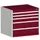 ladekast HxBxD 700x800x525mm 5laden romp RAL7035 front RAL3004