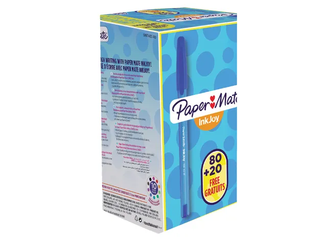 Balpen Paper Mate Inkjoy 100 medium blauw valuepack 80+20 gratis