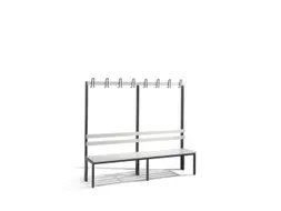 Omkleedbank L 1960Mm Pvc-Zitlatten Enkelzijdige Hakenlijst Ral7021