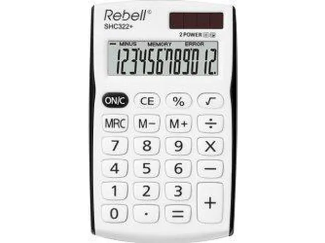 Calculator Rebell-SHC312BK-BX wit-zwart pocket