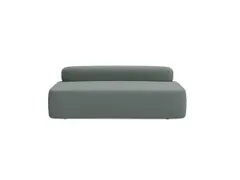 Poefmodule Rocada Volga-F 184x62x92cm rechthoekig grijs