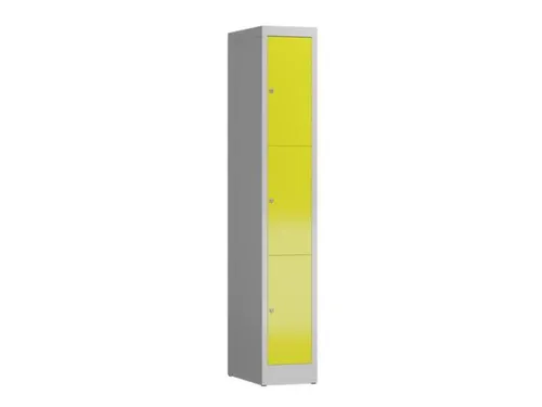 Lockerkast 1800x310x500mm 1x3 vakken cilinderslot, sokkel, RAL1018