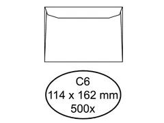 Envelop Quantore Bank C6 114X162mm 80gr Wit gegomd