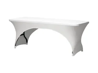 Hoes Voor Rechthoekige Tafel - Boogvormig - WIT - 1