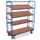 Bijzetwagen 250kg 1320x537mm 4 Etages Incl. Bodemplaat Hout