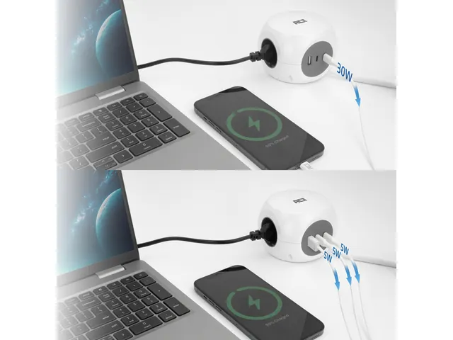 Cube multiprise ACT 3 prises inclus 2x USB C/A 1,5m blanc/gris FR/BE