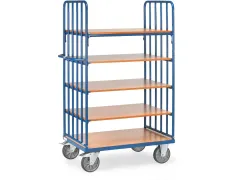 Etagewagens 8353 5 Etages Hout 600kg Laadvlak 1200x800mm Ral5007