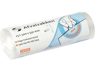 Universal Plus Vuilniszak 7 Micron 50x55 cm 25L Transparant Rol 50st. - 2