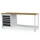 werkbank,HxBxD 859x2000x750mm,multiplexblad,4voeten,uitrusting: 5laden
