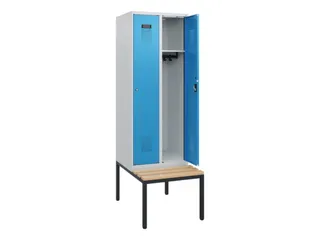 locker met bank,HxBxD 1950x600x815mm,2vak,vak B 300mm,cilinderslot - 1