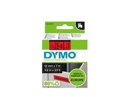 Labeltape Dymo 45017 D1 720570 12mmx7m zwart op rood