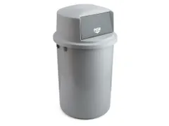 Kunststof afvalbak met klapdeksel 126 liter grijs