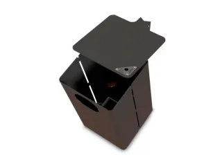 combi-asbak,HxBxD 537x325x388mm,afvalbak inhoud 35l,romp staal RAL5013 - 2