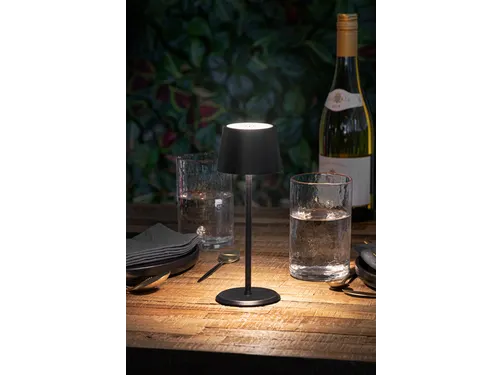 Securit Tafellamp Monte Carlo LED Zwart oplaadbaar dimbaar
