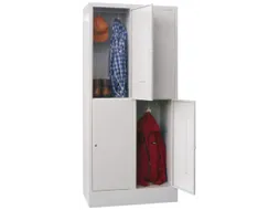 lockerkast,RAL 7035,HxBxD 1850x800x500mm,2x2vakken,vak B 400mm