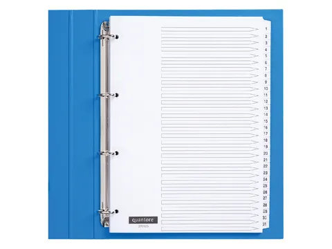 Tabbladen Quantore A4 4-gaats 1-31 genummerd wit karton