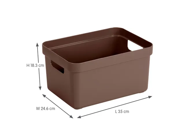 Sigma Home opbergbox 13L bruin - 35x24,6x18,3cm
