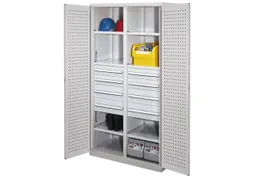 Materiaalkast Scheidingswand Geperf. 1950x1000x600mm 6legborden 8laden