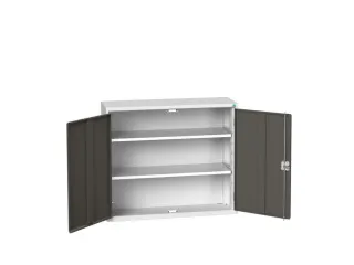 wandkast 900x1050x350mm 2xStalen bodem sokkel Ral 7035 front Ral 7016 - 1