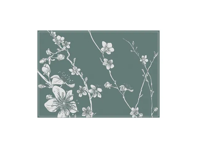 Placemat IEZZY Japanse kersenbloesem groen 6 stuks