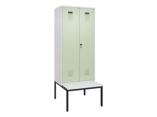 locker met bank,voor scheiding van kleding,HxBxD 2120x800x815mm,2vak