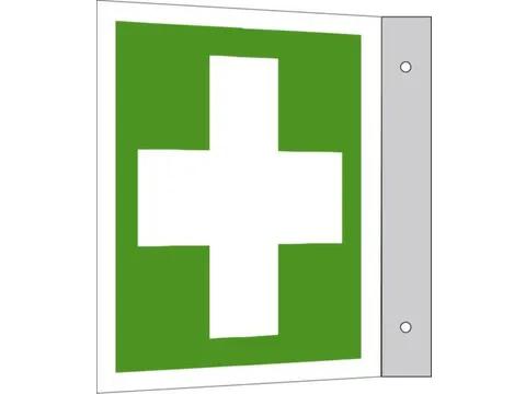 EHBO-bord,EHBO,uithangbord,aluminium,lang nalichtend,HxB 200x200mm