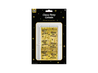 Feestgordijn Classy Party Curtain 'Pensioen' Goud-Zwart 100x200cm - 2