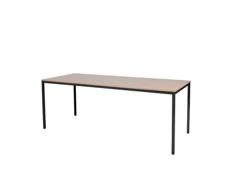 Domino Basic Tafel Vaste Hoogte 2000x800mm Hav/Kers 25mm Zwart 4-Poots