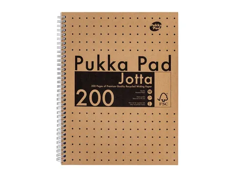 Collegeblok Pukka Pad Jotta A4 lijn 200 pagina's 80gr kraft