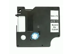 Labeltape Dymo Compatible 40910 D1 9mmx7m Zwart Op Transparant