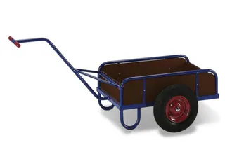 Handtrekwagen 400kg 2 Wielen Houten Bak 1105x535mm Luchtbanden - 2