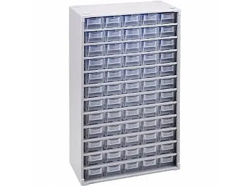 Magazijnkast,HxBxD 565x300x140mm,60lade(n),laden transparant