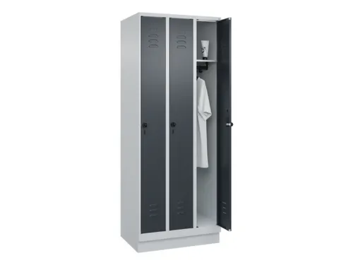 locker,HxBxD 1950x750x500mm,3vak,vak B 250mm,draaigrendel,sokkel