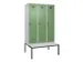 locker met bank,voor scheiding van kleding,HxBxD 2120x1200x815mm,3vak
