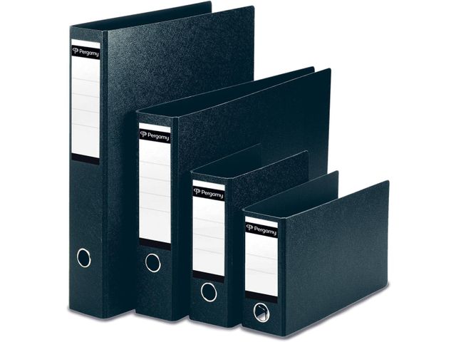 Pergamy classeur suspendu, ft A4, 2 pochettes, en carton, dos de 8 cm, noir