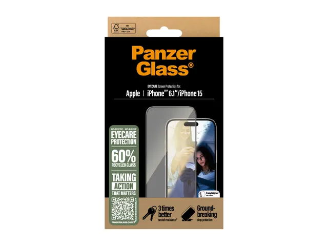 PanzerGlass EyeCARE Screen Protector iPhone 16 | 15 | Ultra-Wide