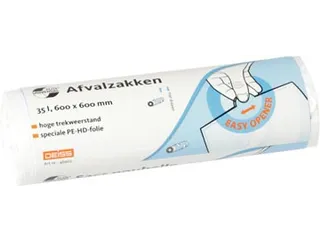 Universal Plus vuilniszak 10 micron 60x60cm wit 35L rol 50st. - 2