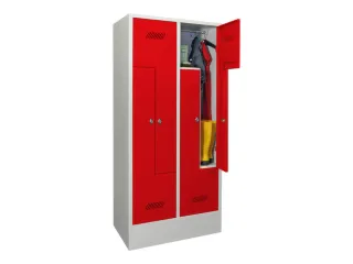 Z-garderobekast,HxBxD 1850x800x500mm,vak B 400mm,RAL7035,front RAL3000 - 2