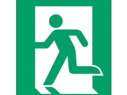 Pictogram bordje Djois Nooduitgang links 200x200mm groen