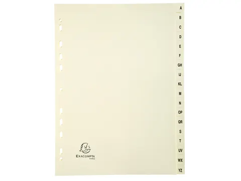 Tabbladen karton 155 g 18 tabs A-Z ivoor