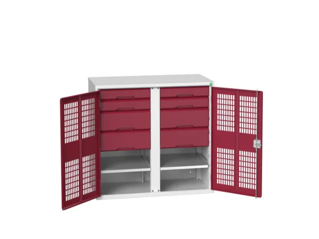 universele kast,HxBxD 1000x1050x550mm,2xStalen bodem,8lade(n)