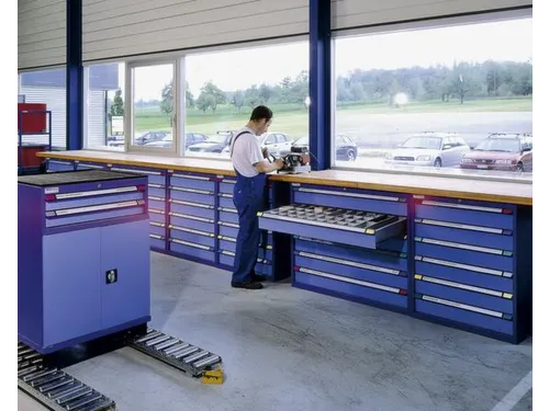 ladekast HxBxD 1000x805x695mm 6laden slot RAL7035 front RAL7035