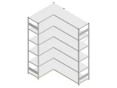 Hoekstelling Hxbxd 2500x1360/1415x535mm Veldlast 900kg 2x6legborden