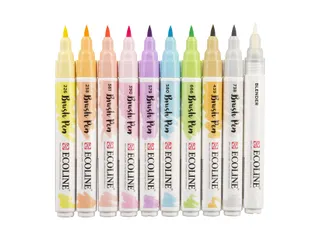 Brushpen Talens Ecoline Pastel blister à 10 stuks assorti - 3