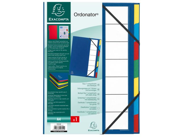 Exacompta Sorteermap Ordonator Blauw - 32 Vakken 1-31 - Harde Kaft - Ideaal Voor A4 Documenten