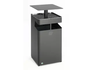 combi-asbak HxBxD 920x450x450mm afvalbak inhoud 72 liter ijzerkleurig - 2