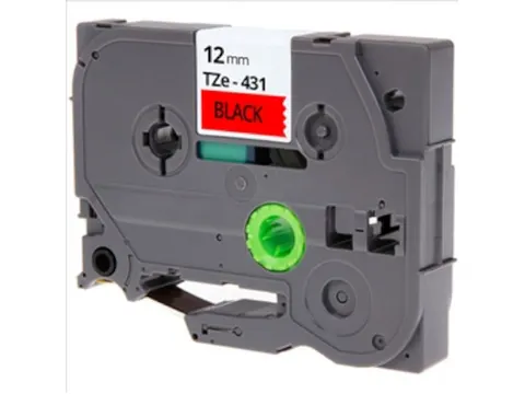 Labeltape Brother Compatible Tze-431 12Mm Zwart Op Rood