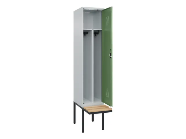 locker met bank,voor scheiding van kleding,HxBxD 2120x400x815mm,1vak